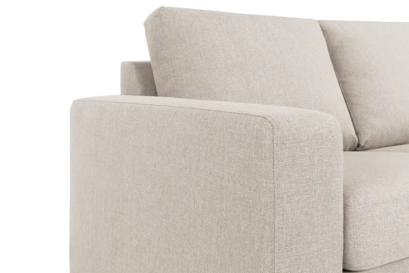 Crazy 4-seters Høyrevendt L-formet Sjeselongsofa i Stoff - Beige - Møbler - Sofaer - Sofaer med sjeselong - 3 seters sofa med divan