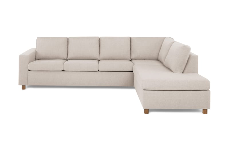 Crazy 4-seters Høyrevendt L-formet Sjeselongsofa i Stoff - Beige - Møbler - Sofaer - Sofaer med sjeselong - 3 seters sofa med divan