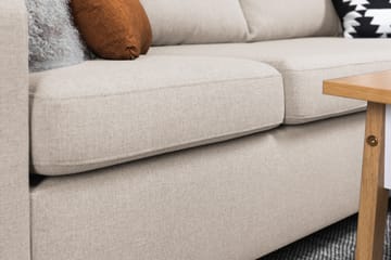 Crazy 4-seters Høyrevendt L-formet Sjeselongsofa i Stoff - Beige - Møbler - Sofaer - Sofaer med sjeselong - 3 seters sofa med divan