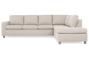 Crazy 4-seters Høyrevendt L-formet Sjeselongsofa i Stoff - Beige - Møbler - Sofaer - Sofaer med sjeselong - 3 seters sofa med divan