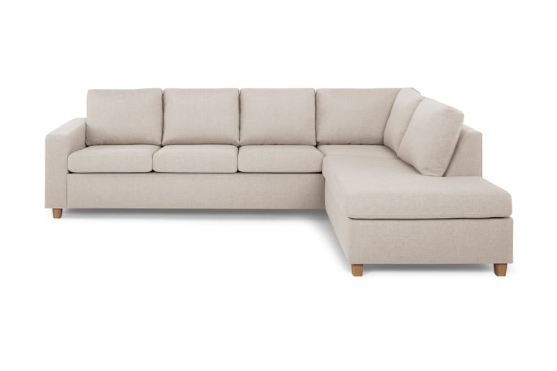Crazy 4-seters Høyrevendt L-formet Sjeselongsofa i Stoff - Beige - Møbler - Sofaer - Sofaer med sjeselong - 3 seters sofa med divan