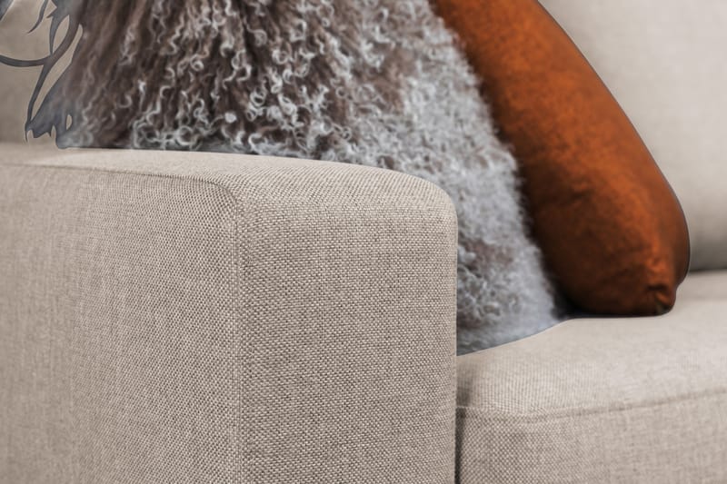 Crazy 4-seters Høyrevendt L-formet Sjeselongsofa i Stoff - Beige - Møbler - Sofaer - Sofaer med sjeselong - 3 seters sofa med divan