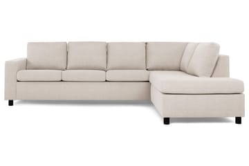 Crazy 4-seters Høyrevendt L-formet Sjeselongsofa i Stoff - Beige - Møbler - Sofaer - Sofaer med sjeselong - 3 seters sofa med divan