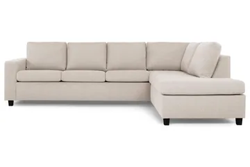 Crazy 4-seters Høyrevendt L-formet Sjeselongsofa i Stoff - Beige - Møbler - Sofaer - Sofaer med sjeselong - 3 seters sofa med divan