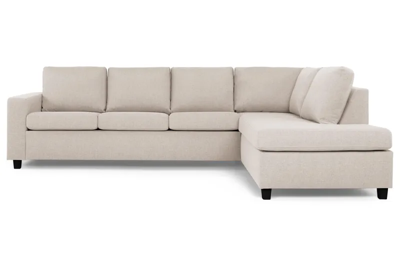 Crazy 4-seters Høyrevendt L-formet Sjeselongsofa i Stoff - Beige - Møbler - Sofaer - Sofaer med sjeselong - 3 seters sofa med divan
