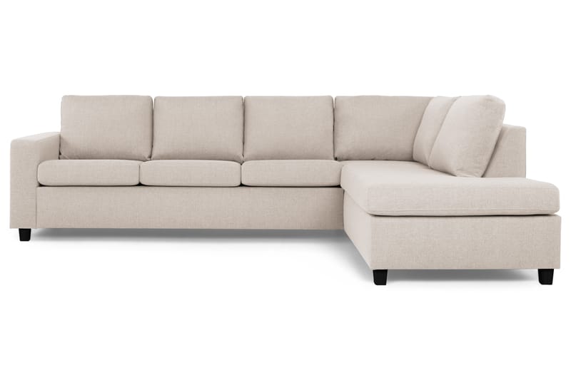 Crazy 4-seters Høyrevendt L-formet Sjeselongsofa i Stoff - Beige - Møbler - Sofaer - Sofaer med sjeselong - 3 seters sofa med divan