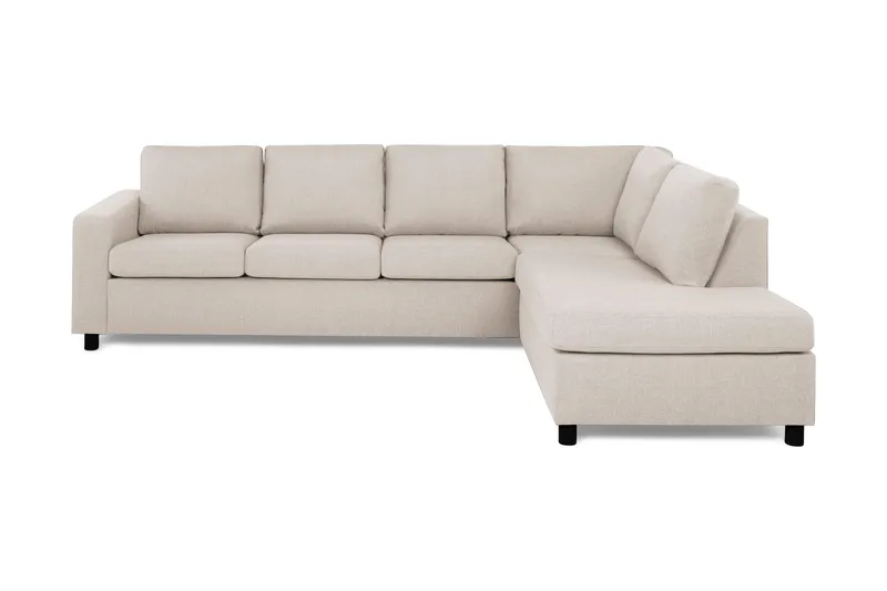 Crazy 4-seters Høyrevendt L-formet Sjeselongsofa i Stoff - Beige - Møbler - Sofaer - Sofaer med sjeselong - 3 seters sofa med divan