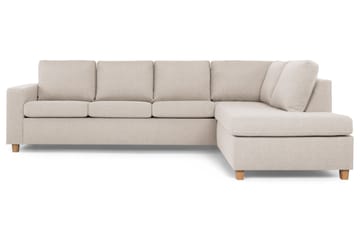 Crazy 4-seters Høyrevendt L-formet Sjeselongsofa i Stoff - Beige - Møbler - Sofaer - Sofaer med sjeselong - 3 seters sofa med divan