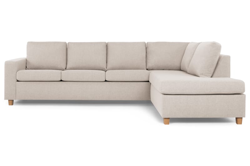 Crazy 4-seters Høyrevendt L-formet Sjeselongsofa i Stoff - Beige - Møbler - Sofaer - Sofaer med sjeselong - 3 seters sofa med divan