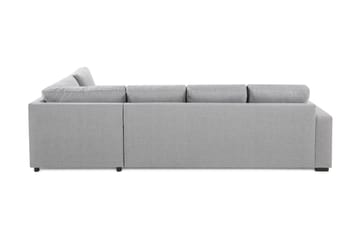 Crazy 4-seters Høyrevendt L-formet Sjeselongsofa i Stoff - Grå - Møbler - Sofaer - Sofaer med sjeselong - 3 seters sofa med divan