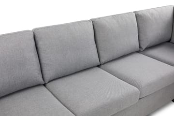 Crazy 4-seters Høyrevendt L-formet Sjeselongsofa i Stoff - Grå - Møbler - Sofaer - Sofaer med sjeselong - 3 seters sofa med divan