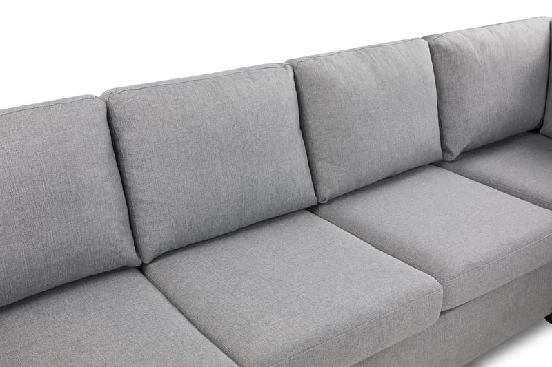 Crazy 4-seters Høyrevendt L-formet Sjeselongsofa i Stoff - Grå - Møbler - Sofaer - Sofaer med sjeselong - 3 seters sofa med divan