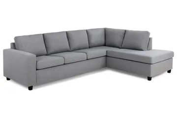Crazy 4-seters Høyrevendt L-formet Sjeselongsofa i Stoff - Grå - Møbler - Sofaer - Sofaer med sjeselong - 3 seters sofa med divan