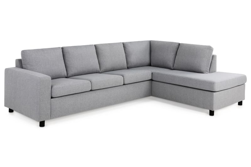 Crazy 4-seters Høyrevendt L-formet Sjeselongsofa i Stoff - Grå - Møbler - Sofaer - Sofaer med sjeselong - 3 seters sofa med divan