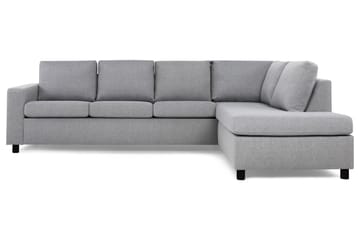 Crazy 4-seters Høyrevendt L-formet Sjeselongsofa i Stoff - Grå - Møbler - Sofaer - Sofaer med sjeselong - 3 seters sofa med divan