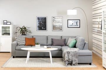 Crazy 4-seters Høyrevendt L-formet Sjeselongsofa i Stoff - Grå - Møbler - Sofaer - Sofaer med sjeselong - 3 seters sofa med divan