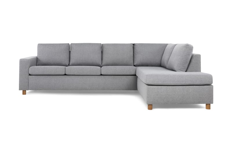 Crazy 4-seters Høyrevendt L-formet Sjeselongsofa i Stoff - Grå - Møbler - Sofaer - Sofaer med sjeselong - 3 seters sofa med divan