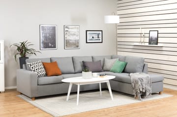 Crazy 4-seters Høyrevendt L-formet Sjeselongsofa i Stoff - Grå - Møbler - Sofaer - Sofaer med sjeselong - 3 seters sofa med divan