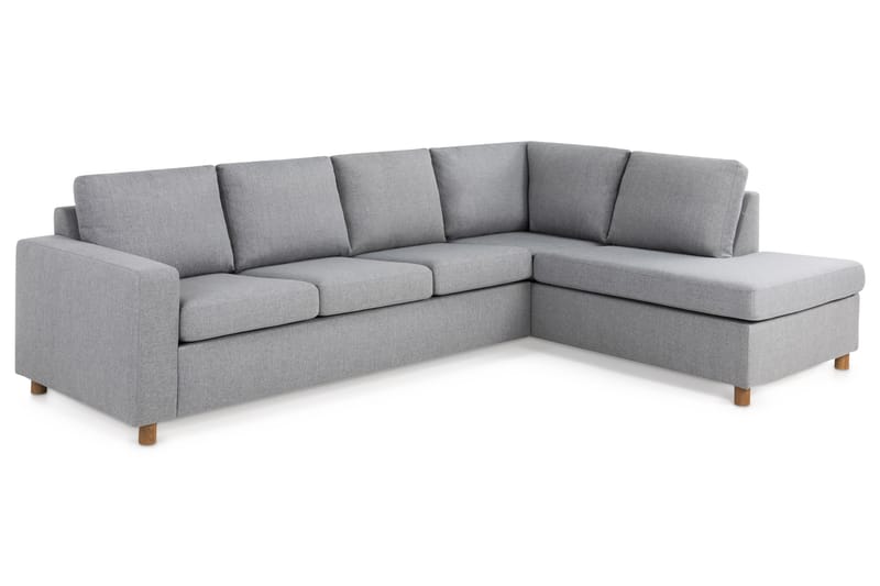 Crazy 4-seters Høyrevendt L-formet Sjeselongsofa i Stoff - Grå - Møbler - Sofaer - Sofaer med sjeselong - 3 seters sofa med divan