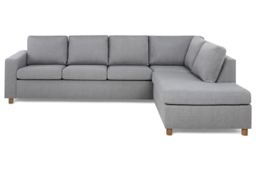 Crazy 4-seters Høyrevendt L-formet Sjeselongsofa i Stoff - Grå - Møbler - Sofaer - Sofaer med sjeselong - 3 seters sofa med divan