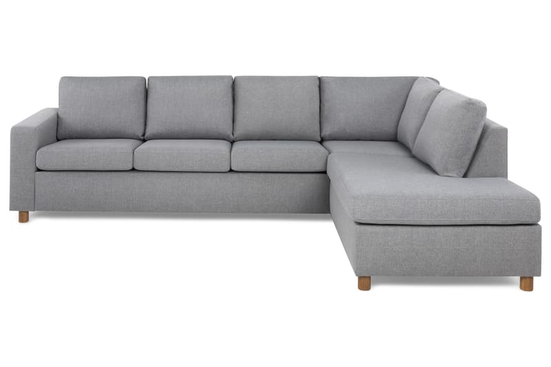 Crazy 4-seters Høyrevendt L-formet Sjeselongsofa i Stoff - Grå - Møbler - Sofaer - Sofaer med sjeselong - 3 seters sofa med divan
