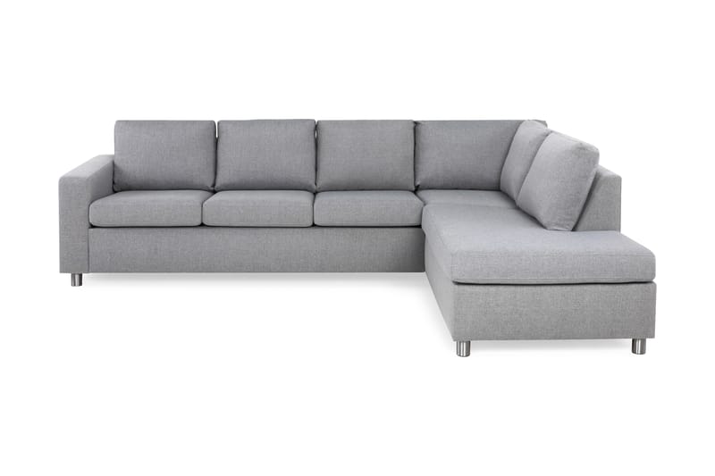 Crazy 4-seters Høyrevendt L-formet Sjeselongsofa i Stoff - Grå - Møbler - Sofaer - Sofaer med sjeselong - 3 seters sofa med divan