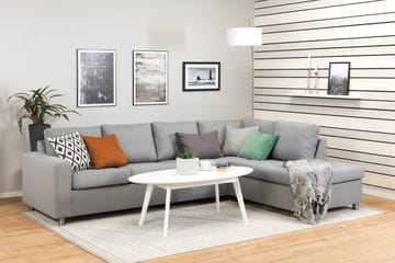 Crazy 4-seters Høyrevendt L-formet Sjeselongsofa i Stoff - Grå - Møbler - Sofaer - Sofaer med sjeselong - 3 seters sofa med divan
