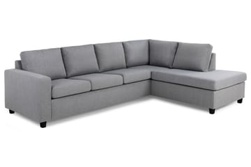 Crazy 4-seters Høyrevendt L-formet Sjeselongsofa i Stoff - Grå - Møbler - Sofaer - Sofaer med sjeselong - 3 seters sofa med divan