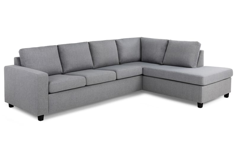 Crazy 4-seters Høyrevendt L-formet Sjeselongsofa i Stoff - Grå - Møbler - Sofaer - Sofaer med sjeselong - 3 seters sofa med divan