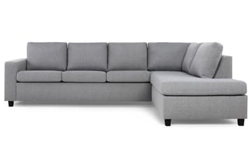 Crazy 4-seters Høyrevendt L-formet Sjeselongsofa i Stoff - Grå - Møbler - Sofaer - Sofaer med sjeselong - 3 seters sofa med divan