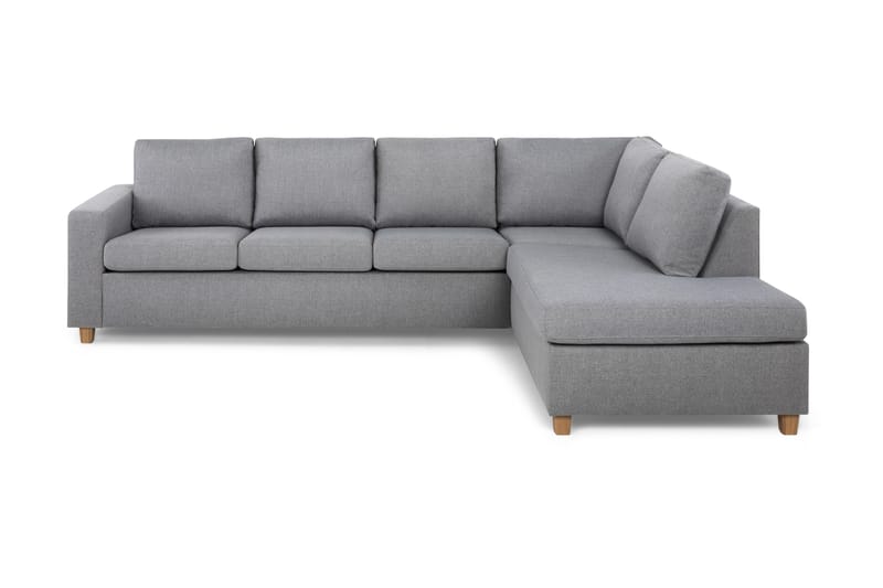 Crazy 4-seters Høyrevendt L-formet Sjeselongsofa i Stoff - Grå - Møbler - Sofaer - Sofaer med sjeselong - 3 seters sofa med divan