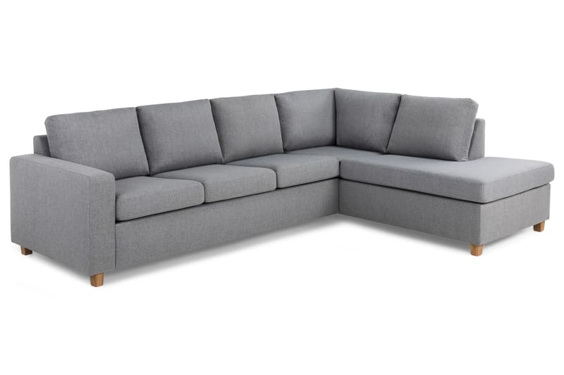 Crazy 4-seters Høyrevendt L-formet Sjeselongsofa i Stoff - Grå - Møbler - Sofaer - Sofaer med sjeselong - 3 seters sofa med divan