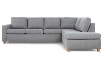 Crazy 4-seters Høyrevendt L-formet Sjeselongsofa i Stoff - Grå - Møbler - Sofaer - Sofaer med sjeselong - 3 seters sofa med divan