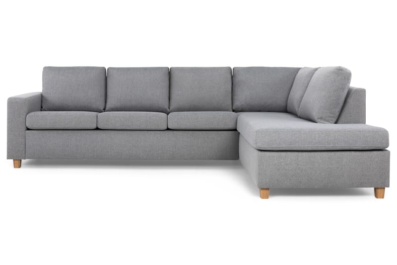 Crazy 4-seters Høyrevendt L-formet Sjeselongsofa i Stoff - Grå - Møbler - Sofaer - Sofaer med sjeselong - 3 seters sofa med divan