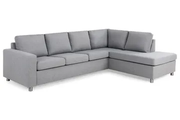 Crazy 4-seters Høyrevendt L-formet Sjeselongsofa i Stoff - Grå - Møbler - Sofaer - Sofaer med sjeselong - 3 seters sofa med divan