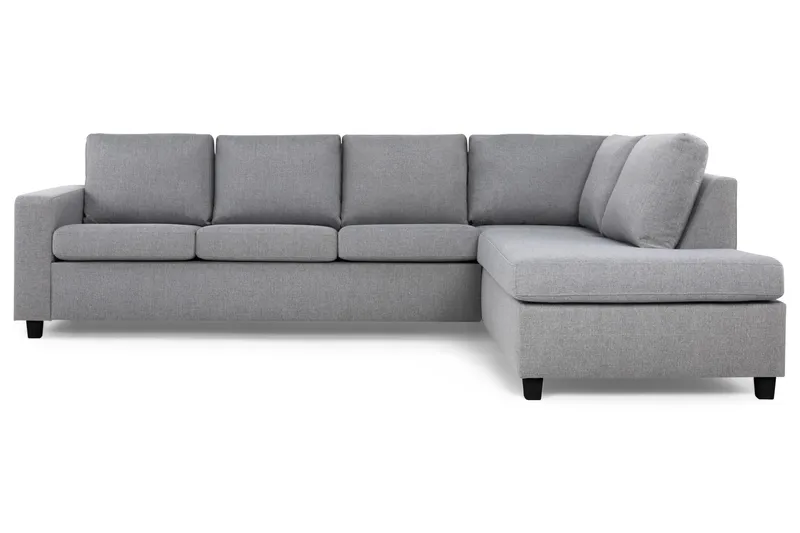 Crazy 4-seters Høyrevendt L-formet Sjeselongsofa i Stoff - Grå - Møbler - Sofaer - Sofaer med sjeselong - 3 seters sofa med divan