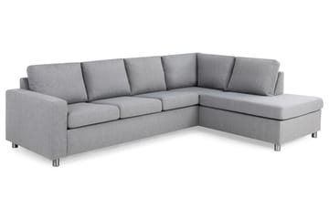 Crazy 4-seters Høyrevendt L-formet Sjeselongsofa i Stoff - Grå - Møbler - Sofaer - Sofaer med sjeselong - 3 seters sofa med divan