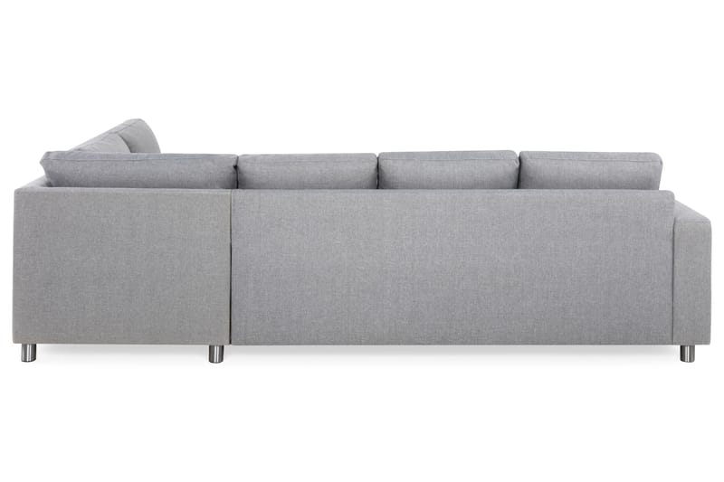 Crazy 4-seters Høyrevendt L-formet Sjeselongsofa i Stoff - Grå - Møbler - Sofaer - Sofaer med sjeselong - 3 seters sofa med divan