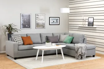 Crazy 4-seters Høyrevendt L-formet Sjeselongsofa i Stoff - Grå - Møbler - Sofaer - Sofaer med sjeselong - 3 seters sofa med divan