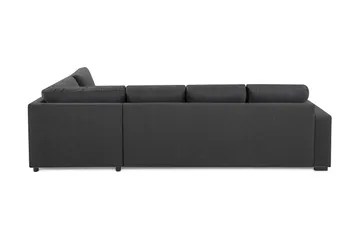 Crazy 4-seters Høyrevendt L-formet Sjeselongsofa i Stoff - Mørk grå - Møbler - Sofaer - Sofaer med sjeselong - 3 seters sofa med divan