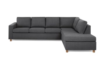 Crazy 4-seters Høyrevendt L-formet Sjeselongsofa i Stoff - Mørk grå - Møbler - Sofaer - Sofaer med sjeselong - 3 seters sofa med divan