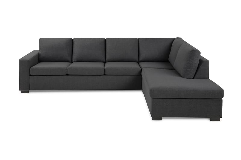 Crazy 4-seters Høyrevendt L-formet Sjeselongsofa i Stoff - Mørk grå - Møbler - Sofaer - Sofaer med sjeselong - 3 seters sofa med divan