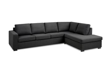 Crazy 4-seters Høyrevendt L-formet Sjeselongsofa i Stoff - Mørk grå - Møbler - Sofaer - Sofaer med sjeselong - 3 seters sofa med divan