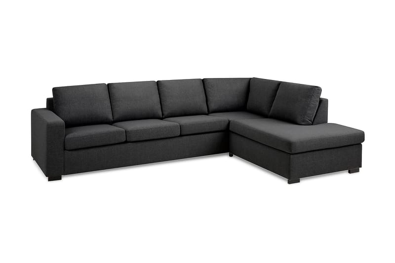 Crazy 4-seters Høyrevendt L-formet Sjeselongsofa i Stoff - Mørk grå - Møbler - Sofaer - Sofaer med sjeselong - 3 seters sofa med divan