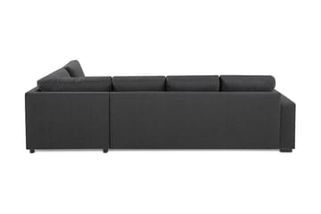 Crazy 4-seters Høyrevendt L-formet Sjeselongsofa i Stoff - Mørk grå - Møbler - Sofaer - Sofaer med sjeselong - 3 seters sofa med divan