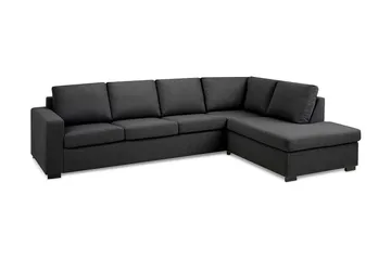 Crazy 4-seters Høyrevendt L-formet Sjeselongsofa i Stoff - Mørk grå - Møbler - Sofaer - Sofaer med sjeselong - 3 seters sofa med divan