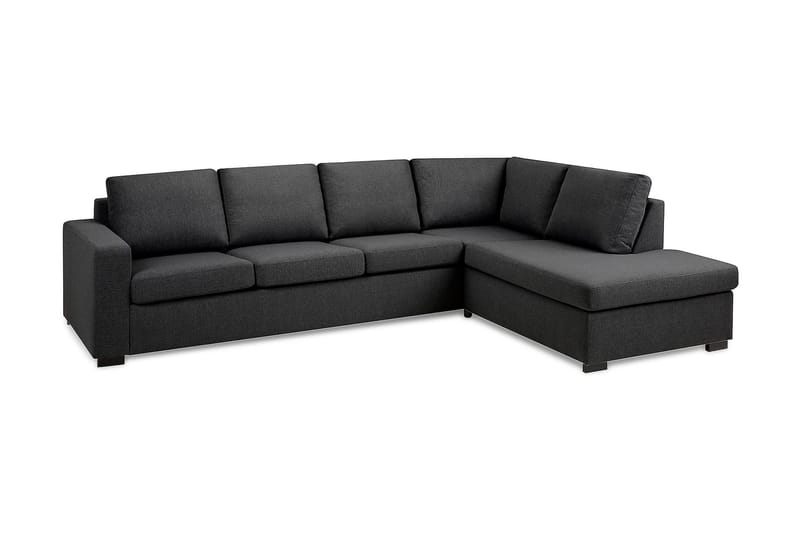 Crazy 4-seters Høyrevendt L-formet Sjeselongsofa i Stoff - Mørk grå - Møbler - Sofaer - Sofaer med sjeselong - 3 seters sofa med divan