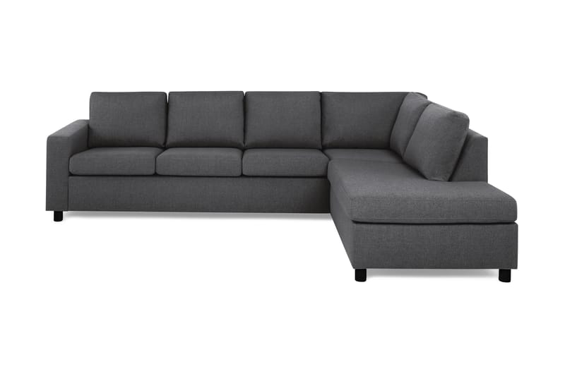 Crazy 4-seters Høyrevendt L-formet Sjeselongsofa i Stoff - Mørk grå - Møbler - Sofaer - Sofaer med sjeselong - 3 seters sofa med divan