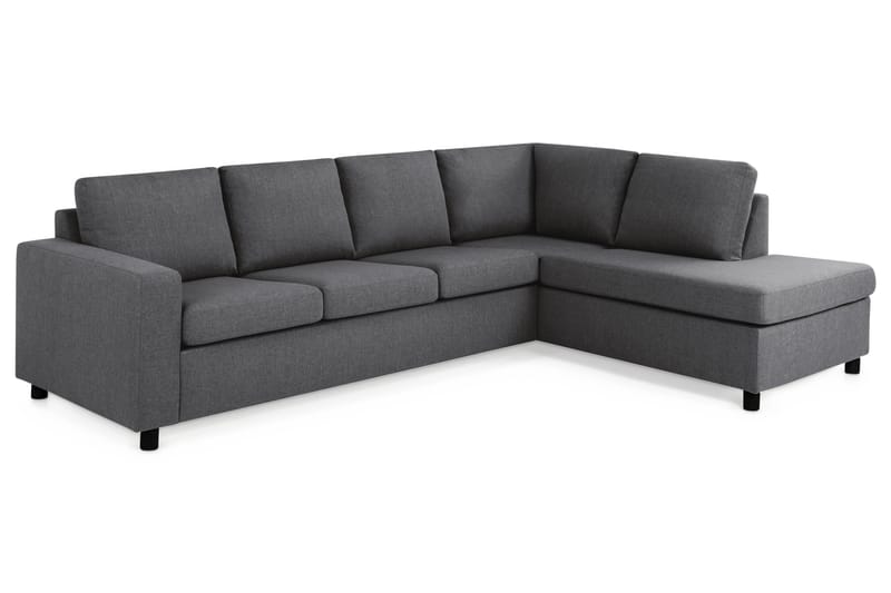 Crazy 4-seters Høyrevendt L-formet Sjeselongsofa i Stoff - Mørk grå - Møbler - Sofaer - Sofaer med sjeselong - 3 seters sofa med divan
