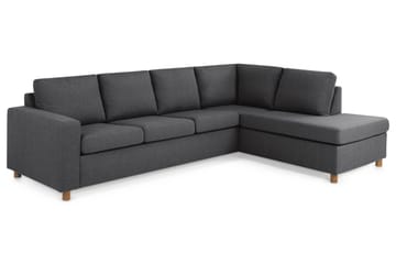Crazy 4-seters Høyrevendt L-formet Sjeselongsofa i Stoff - Mørk grå - Møbler - Sofaer - Sofaer med sjeselong - 3 seters sofa med divan
